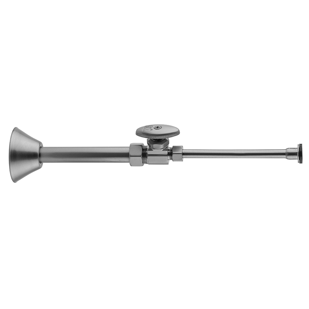Jaclo Toilet Supply Kit With Oval Handle Multi Turn Straight Pattern 5/8" O.D. Compression (Fits 1/2" Copper) X 3/8" O.D.  1585200